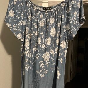 Women’s Ecla floral blue shirt lightweight XL